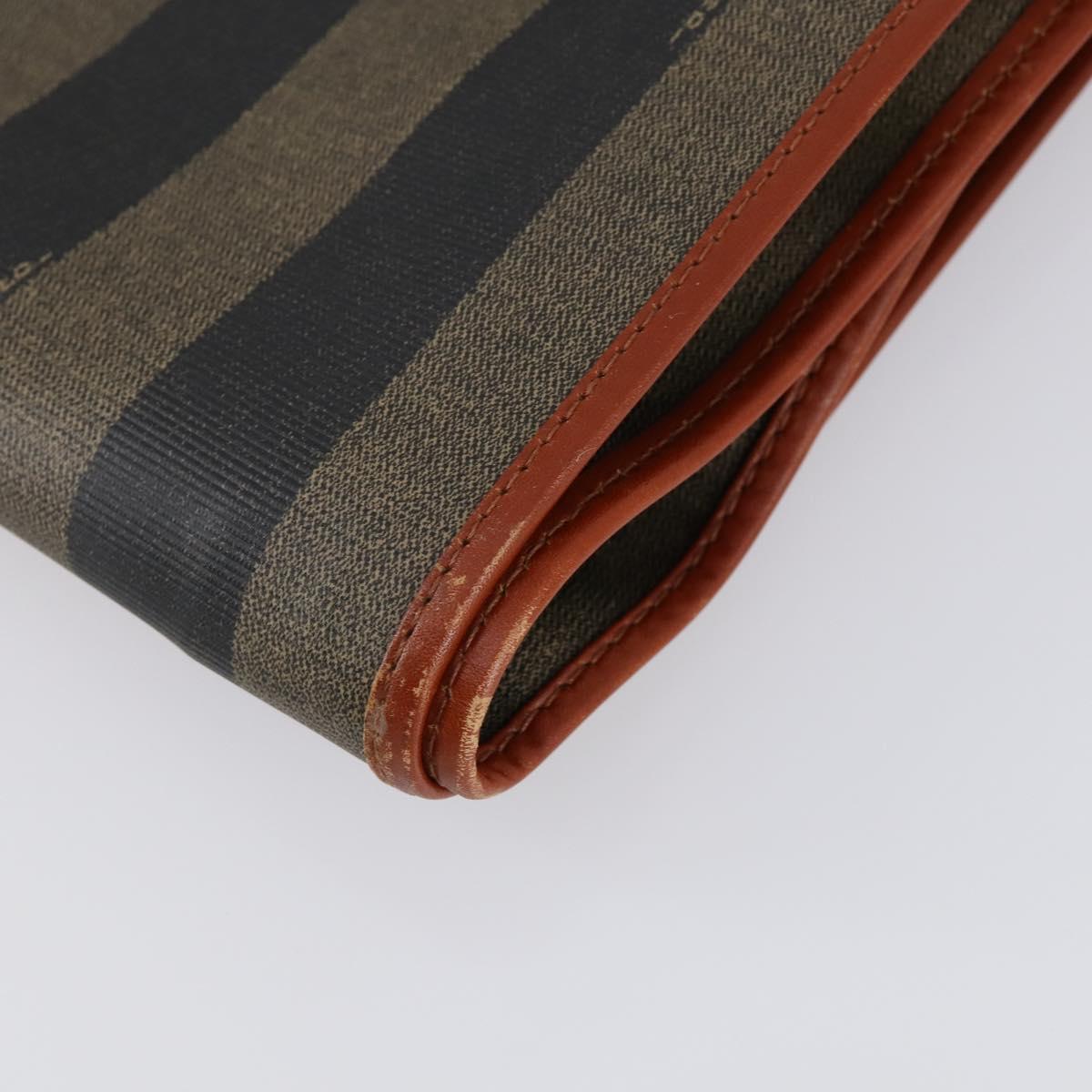 FENDI Pecan Canvas Garment Cover PVC Black Brown Auth 148683