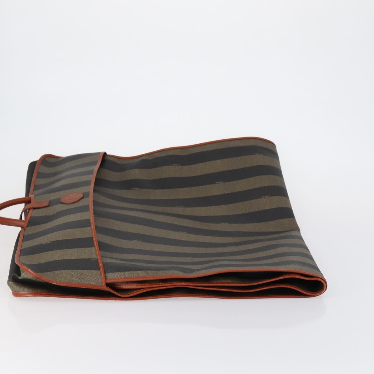 FENDI Pecan Canvas Garment Cover PVC Black Brown Auth 148683