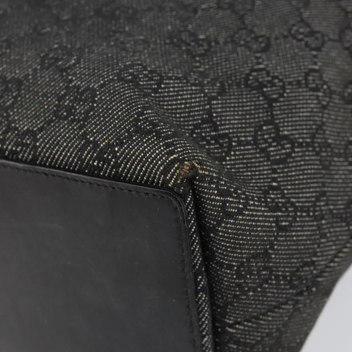 GUCCI GG Canvas Shoulder Bag Black Silver 31243 Auth 148685