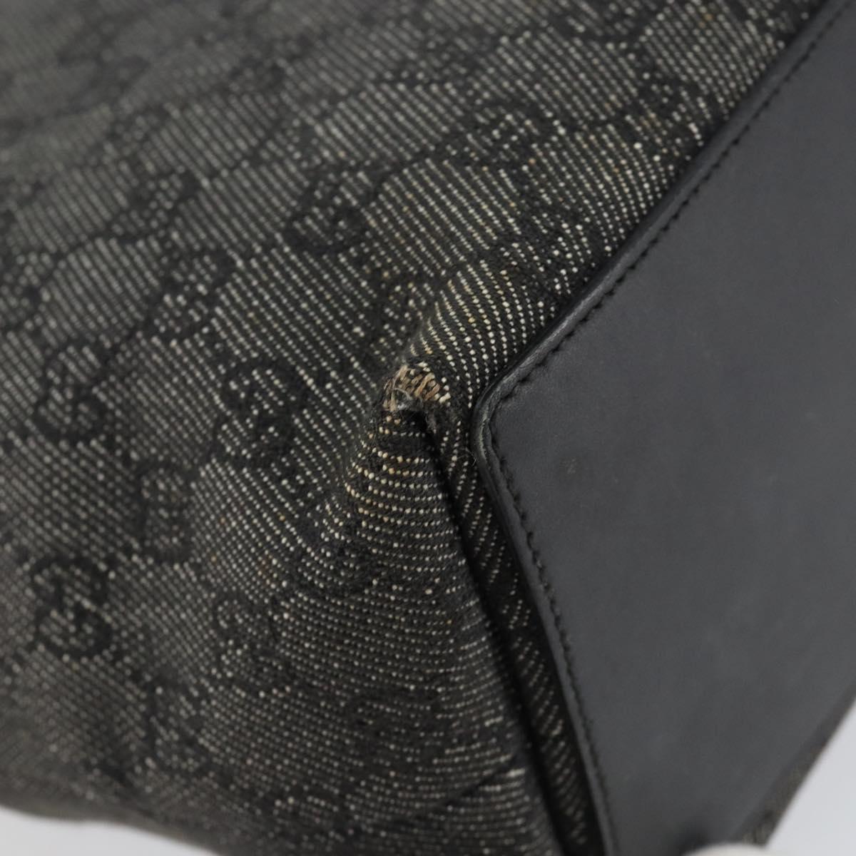 GUCCI GG Canvas Shoulder Bag Black Silver 31243 Auth 148685