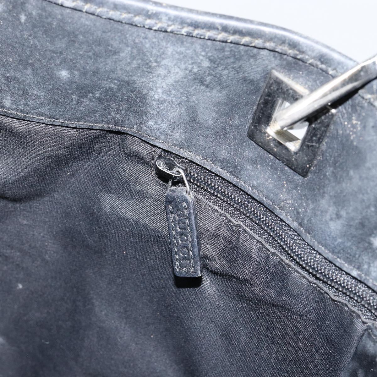 GUCCI GG Canvas Shoulder Bag Black Silver 31243 Auth 148685