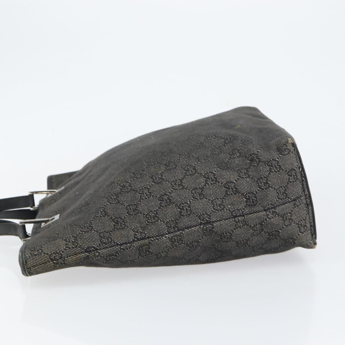 GUCCI GG Canvas Shoulder Bag Black Silver 31243 Auth 148685