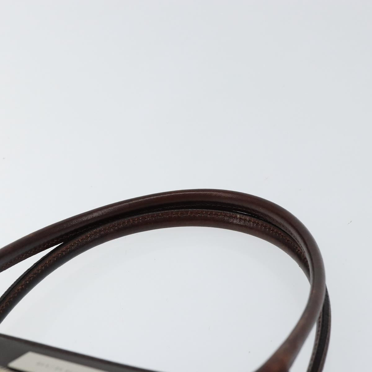 BURBERRY Nova Check Hand Bag Canvas Beige Silver Auth 148686