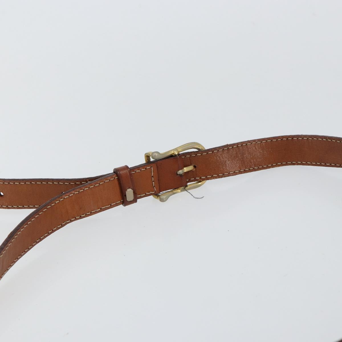 CELINE Macadam Canvas Shoulder Bag PVC Leather Brown Gold Auth 148688
