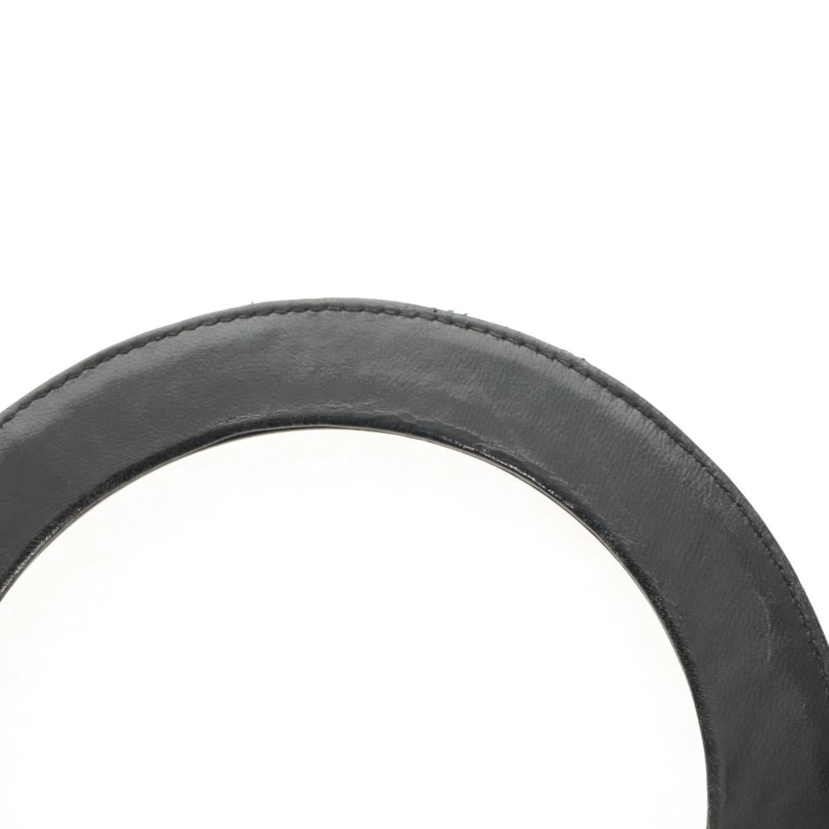 Christian Dior Canage Lady Dior Hand Bag Lamb Skin 2way Black Gold Auth 148689V