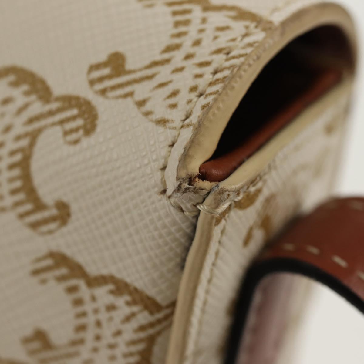 CELINE Triomphe Mini Semi Shoulder Bag PVC Brown White Auth 148690SM