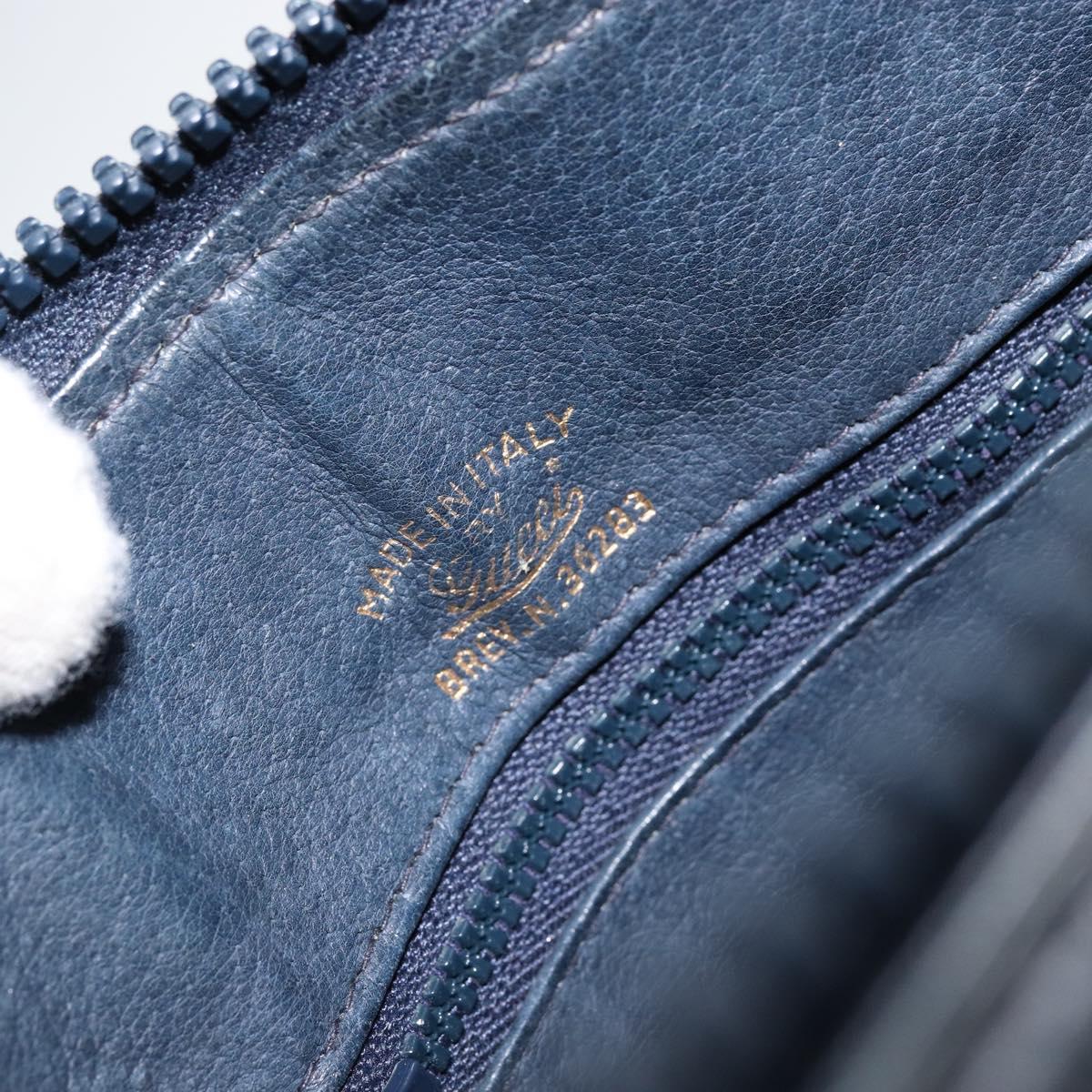 Old GUCCI Chain Shoulder Bag Leather Black Gold Auth 148693