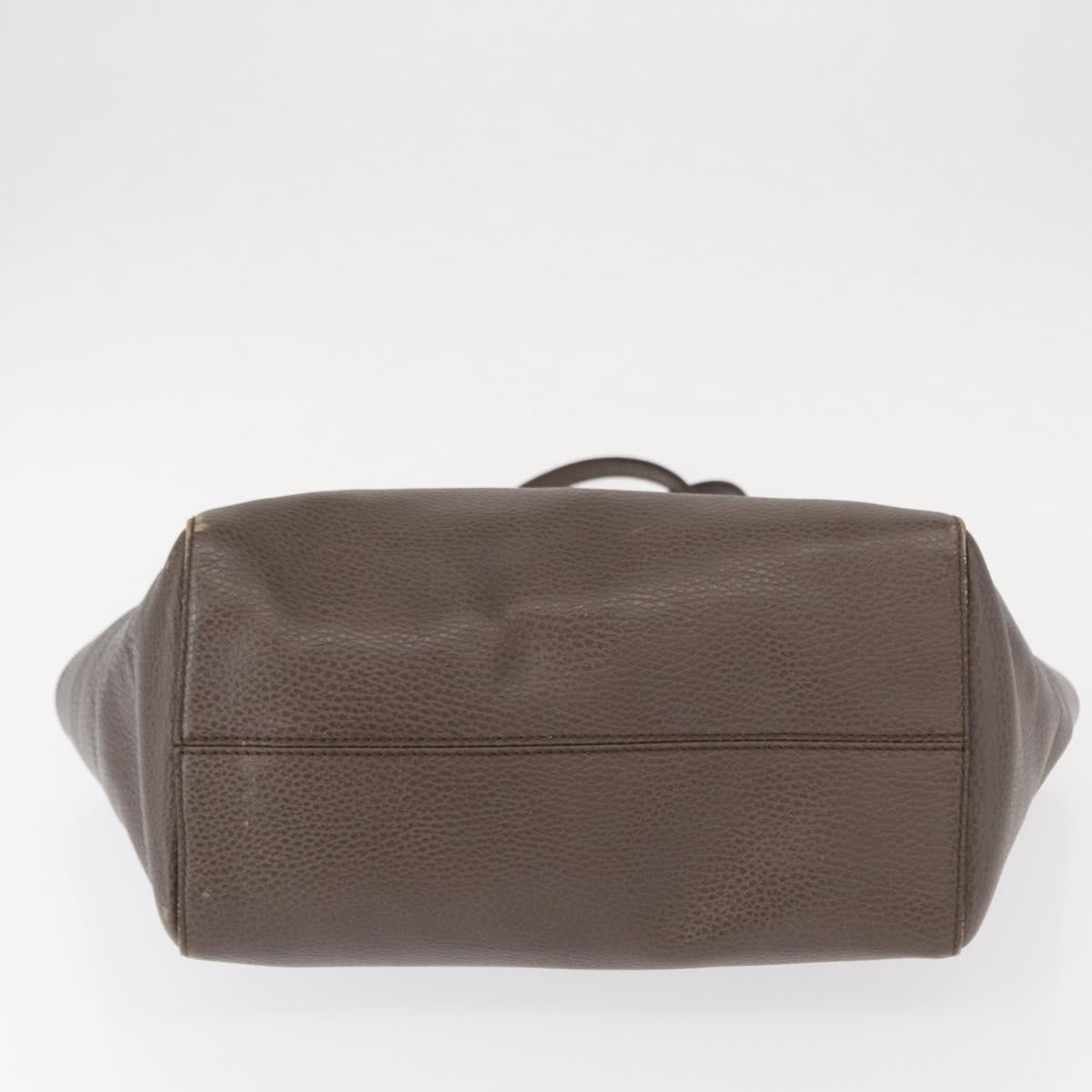 GUCCI Swing Tote Bag Leather Gray Gold 354408 Auth 148695