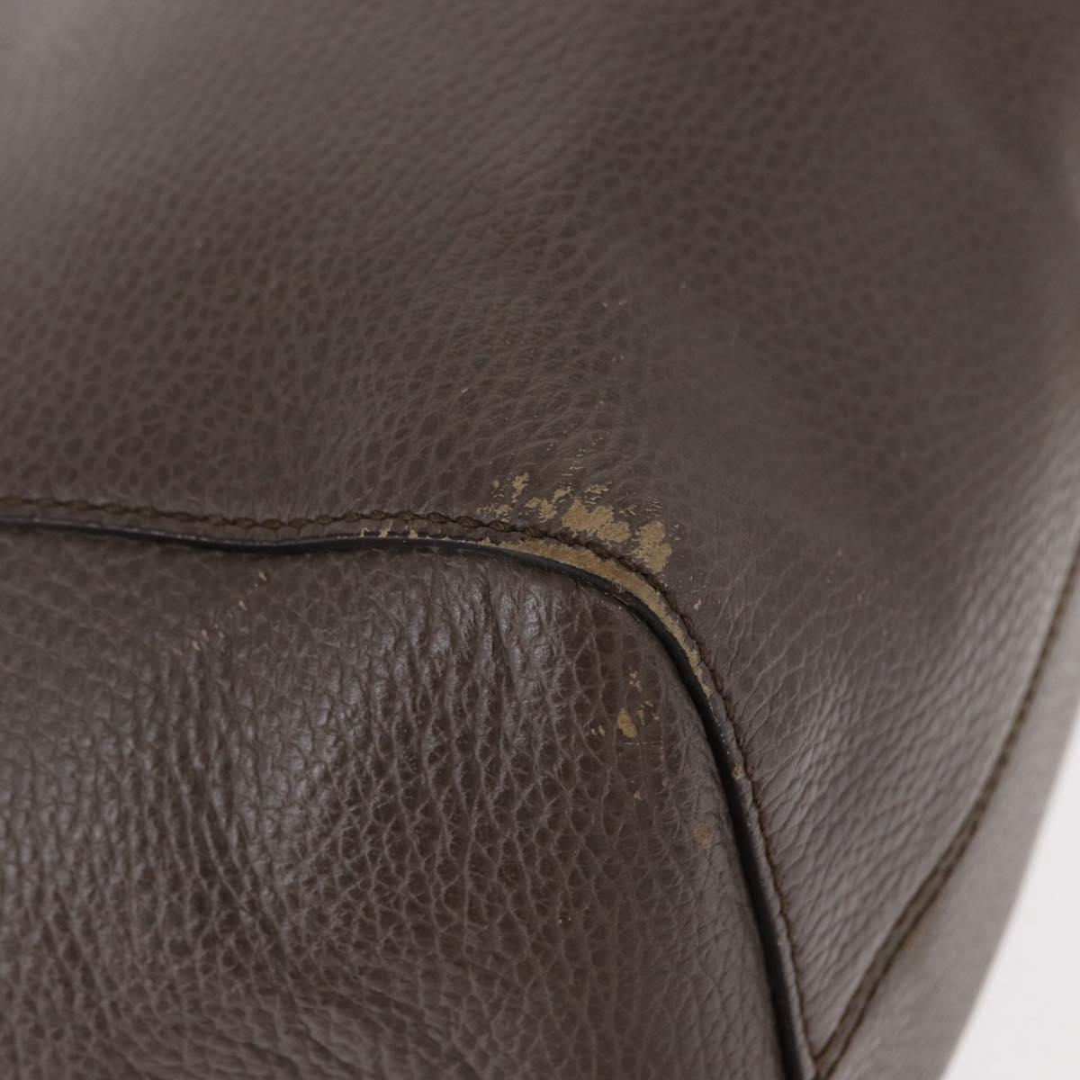 GUCCI Swing Tote Bag Leather Gray Gold 354408 Auth 148695