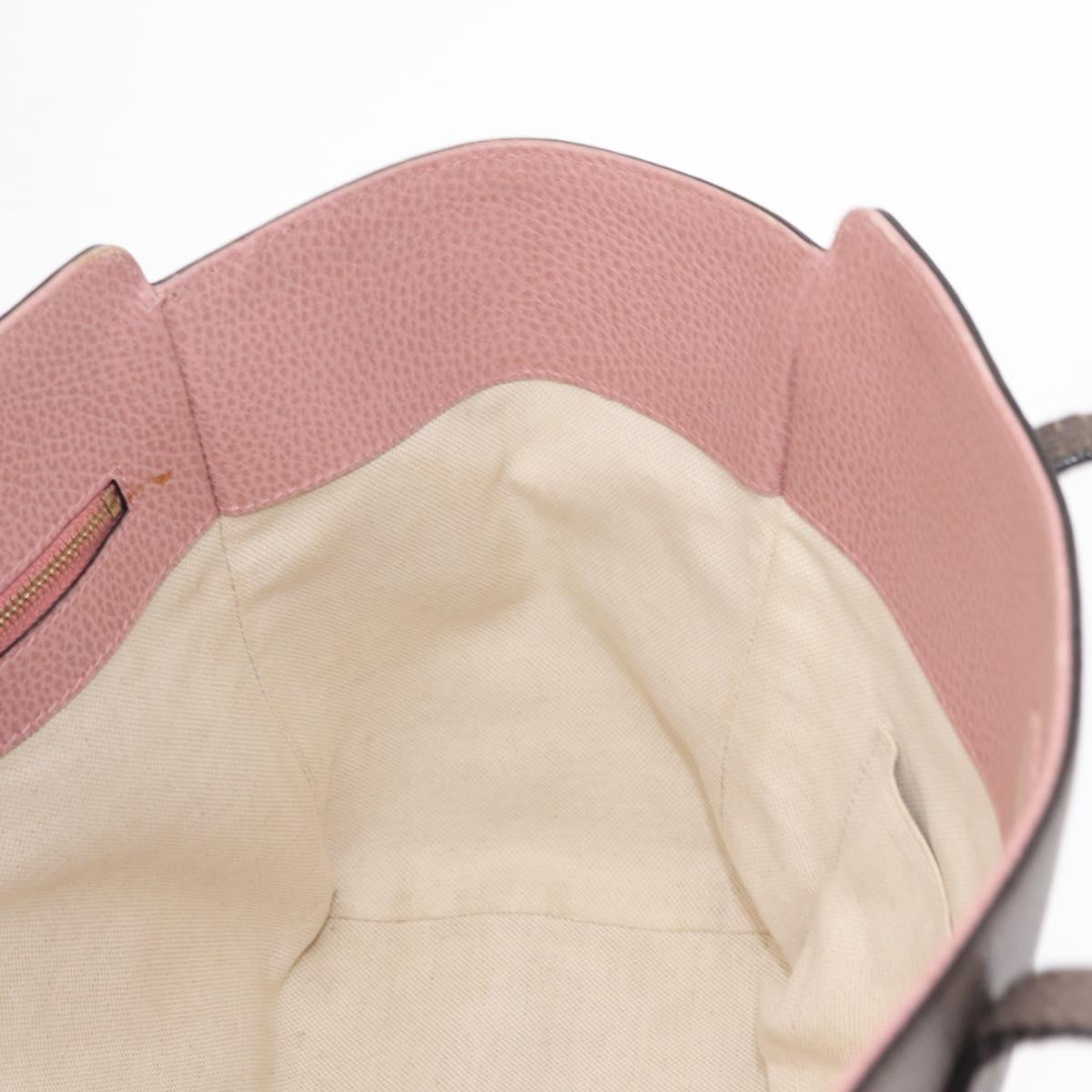 GUCCI Swing Tote Bag Leather Gray Gold 354408 Auth 148695