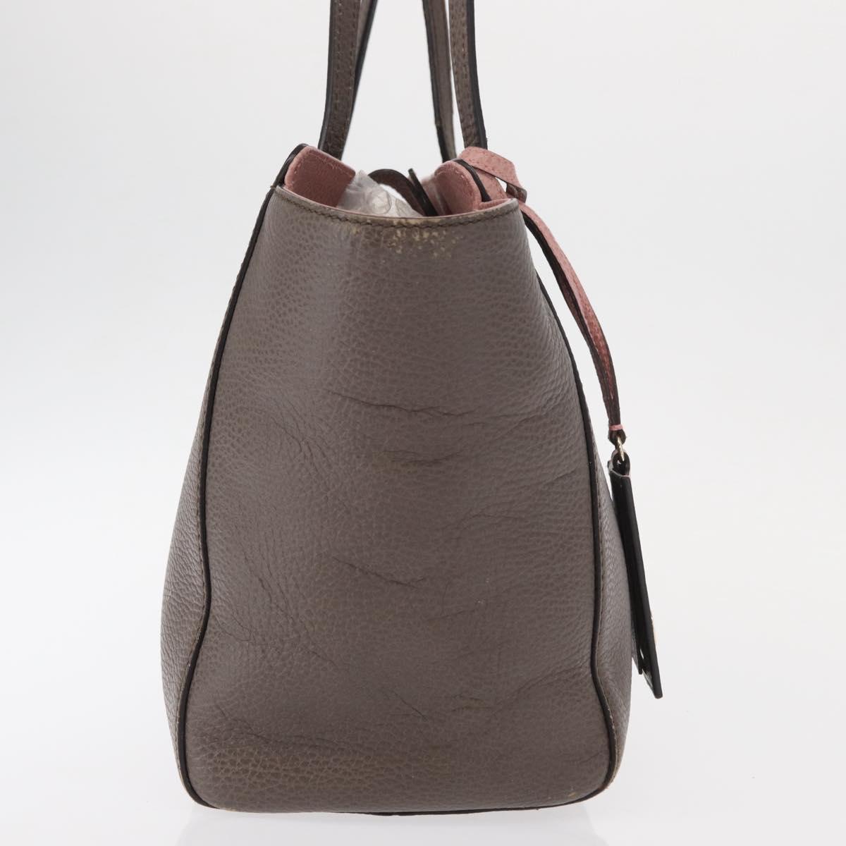 GUCCI Swing Tote Bag Leather Gray Gold 354408 Auth 148695