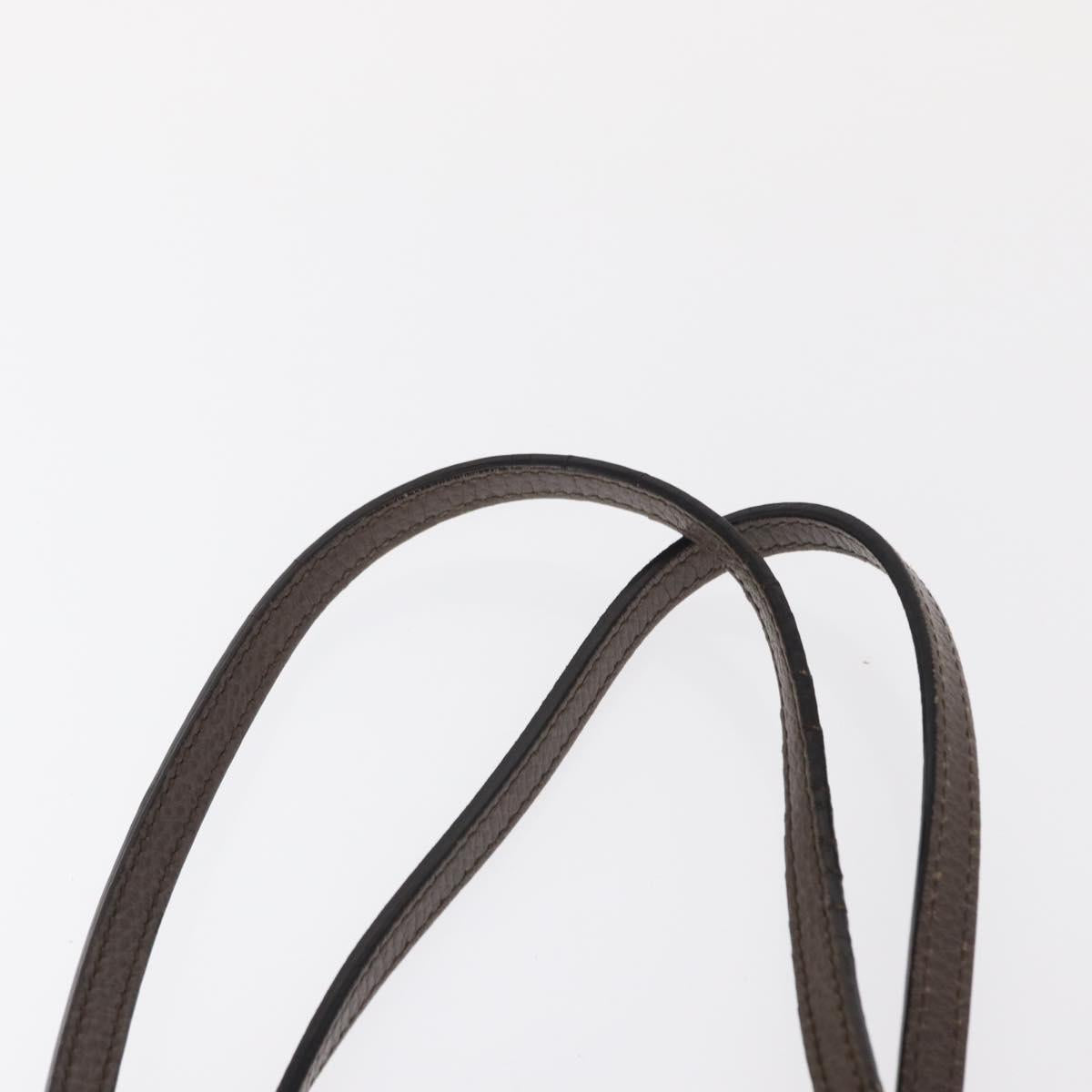 GUCCI Swing Tote Bag Leather Gray Gold 354408 Auth 148695