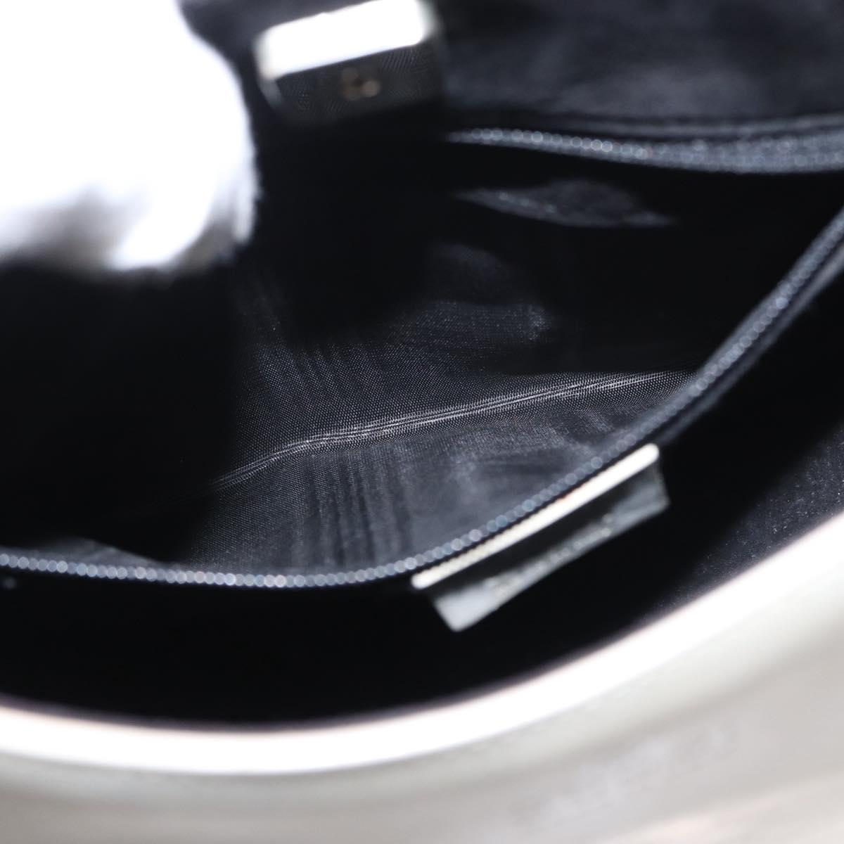 GUCCI Bamboo Shoulder Bag Leather White Silver 001 3739 Auth 148696