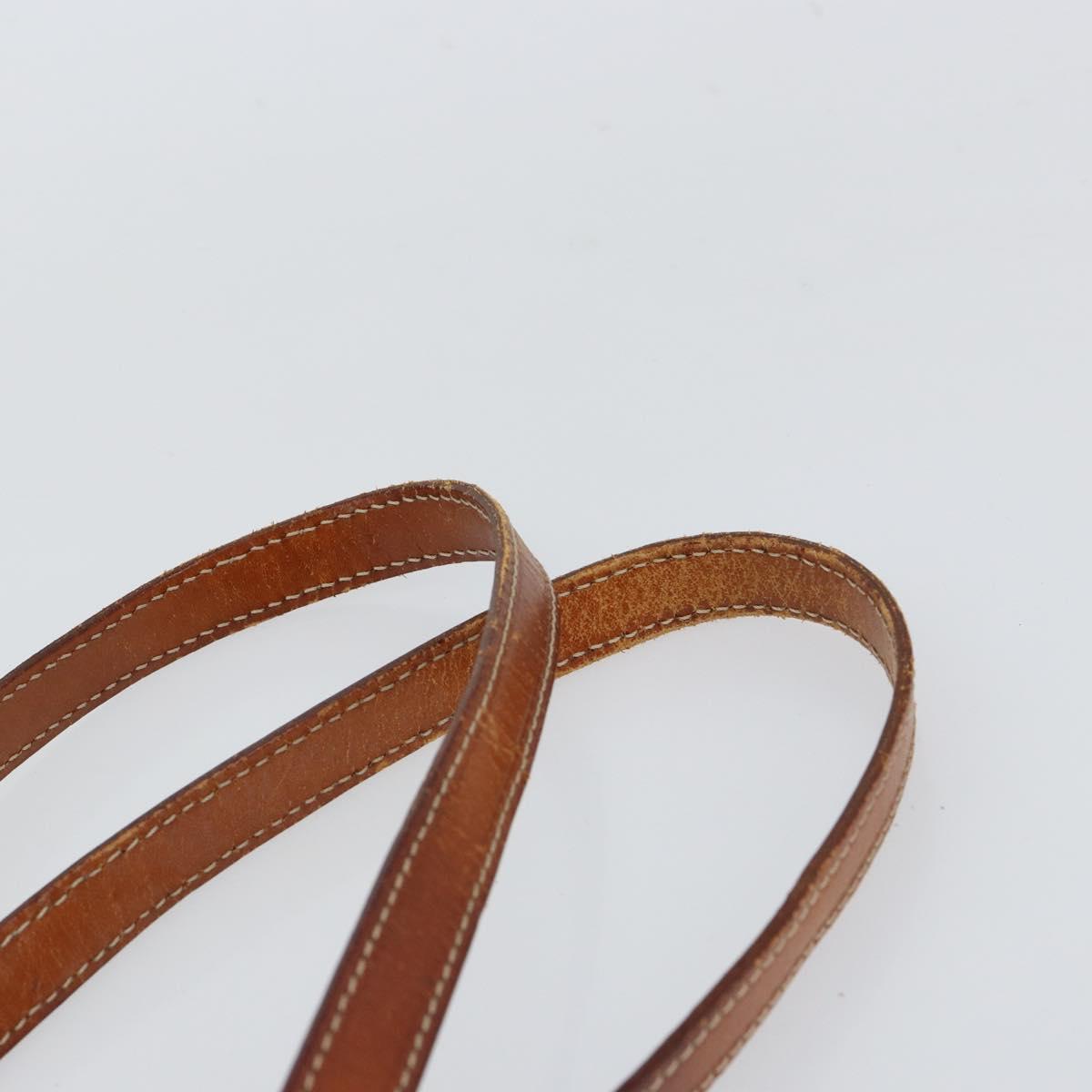 CELINE Macadam Canvas Shoulder Bag PVC Leather Brown Gold Auth 148697