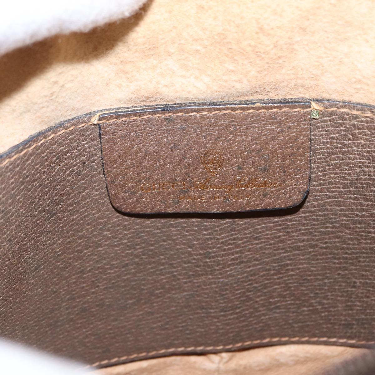 GUCCI GG Supreme Web Sherry Line Bag PVC Beige Gold 904 02 047 Auth 148699