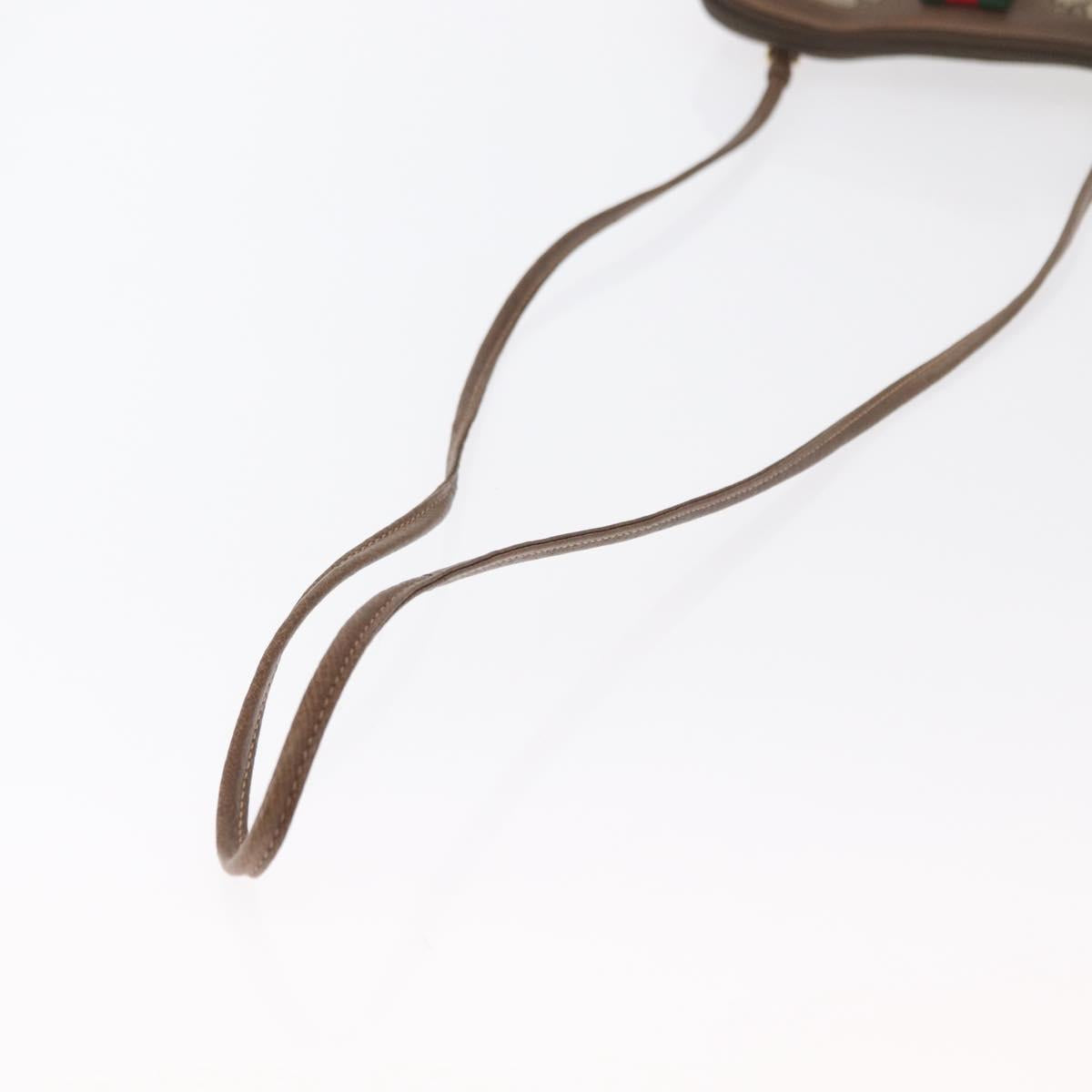 GUCCI GG Supreme Web Sherry Line Bag PVC Beige Gold 904 02 047 Auth 148699