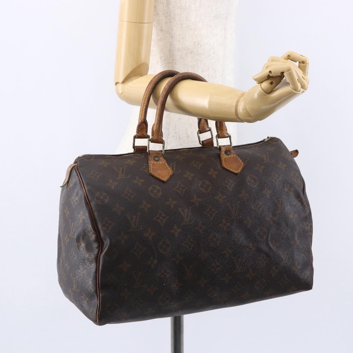 LOUIS VUITTON Monogram Speedy 35 Hand Bag M41524 LV Auth 148728