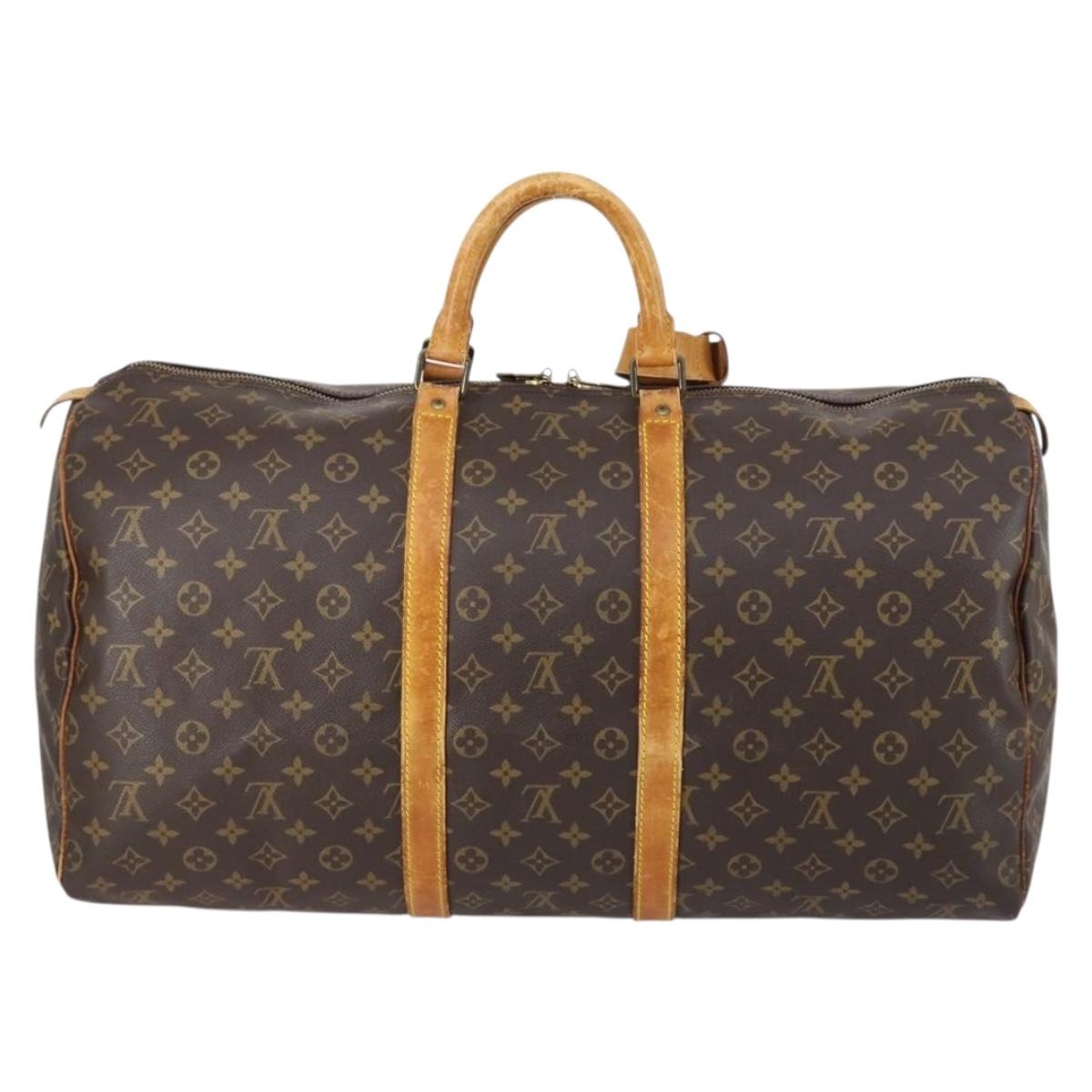 LOUIS VUITTON Monogram Keepall 55 Boston Bag M41424 LV Auth 148740