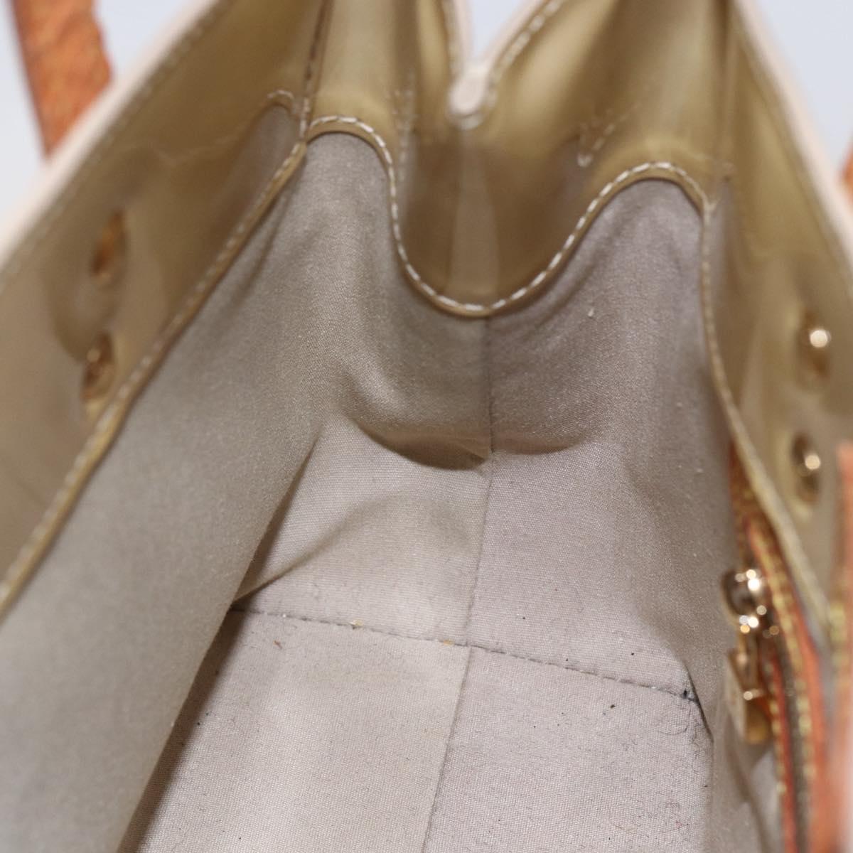 LOUIS VUITTON Monogram Vernis Reade PM Hand Bag Beige M91334 LV Auth 148756