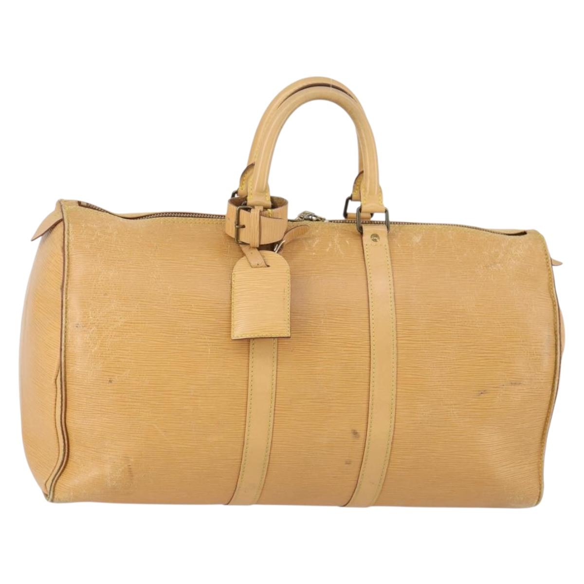 LOUIS VUITTON Epi Keepall 45 Boston Bag Vintage Beige M42976 LV Auth 148765