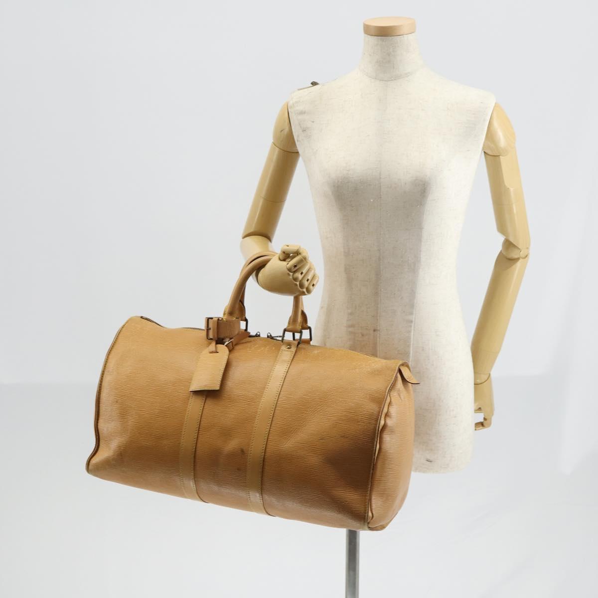 LOUIS VUITTON Epi Keepall 45 Boston Bag Vintage Beige M42976 LV Auth 148765