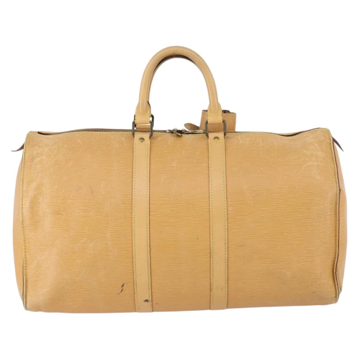 LOUIS VUITTON Epi Keepall 45 Boston Bag Vintage Beige M42976 LV Auth 148765