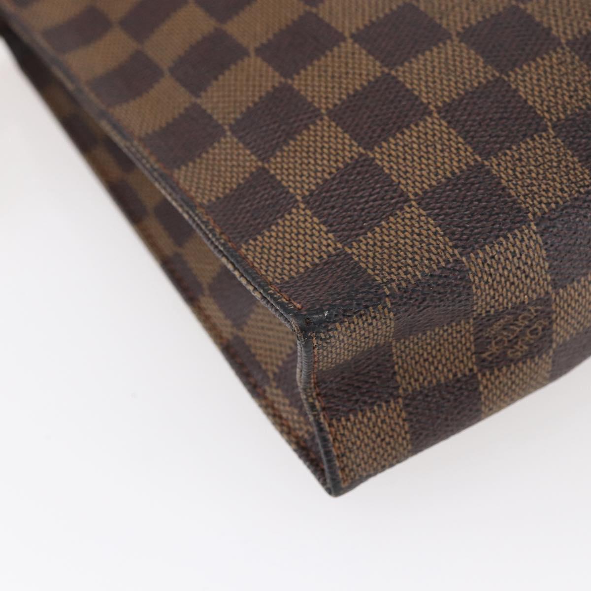 LOUIS VUITTON Damier Ebene Poche Toilette 26 Pouch N47543 LV Auth 148766