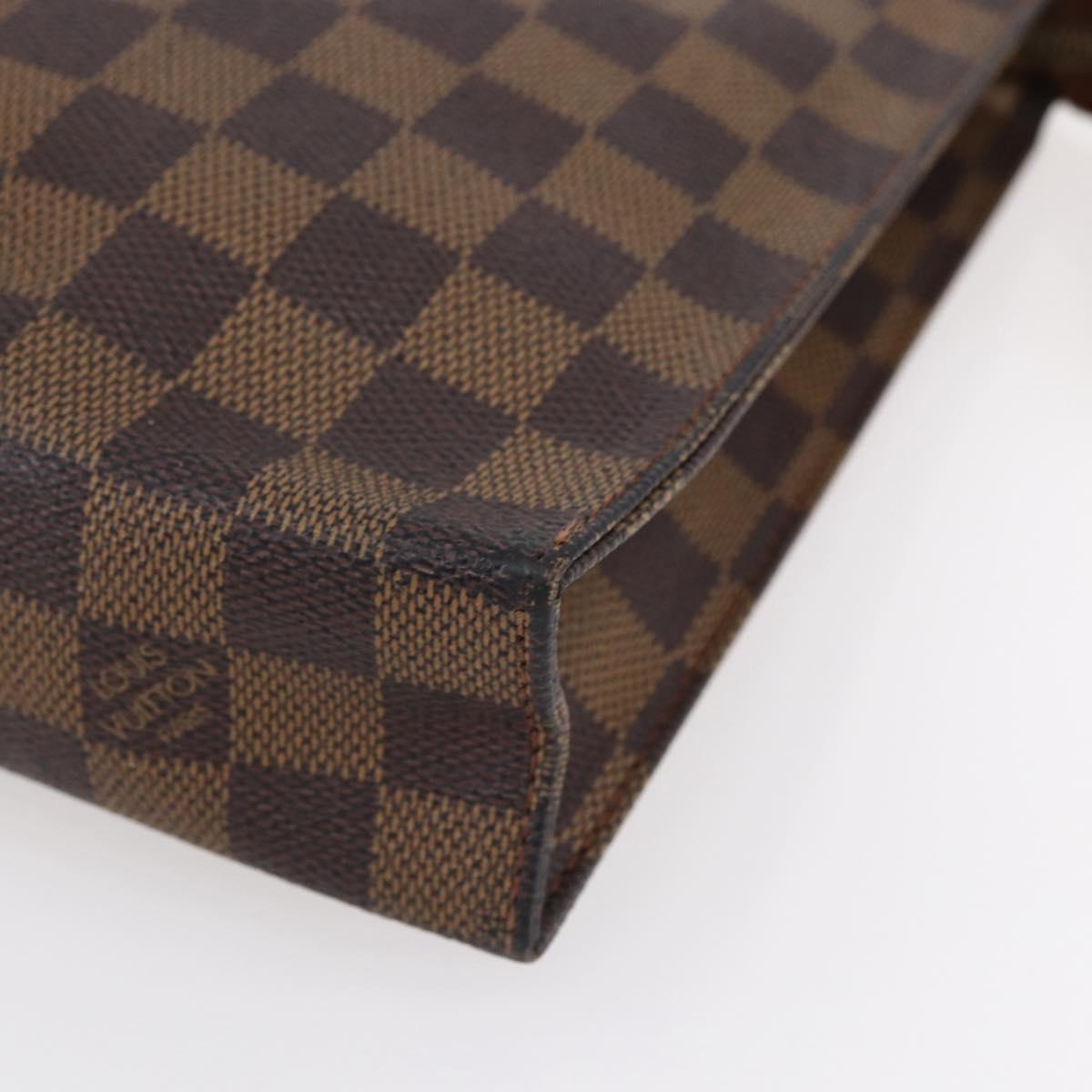 LOUIS VUITTON Damier Ebene Poche Toilette 26 Pouch N47543 LV Auth 148766