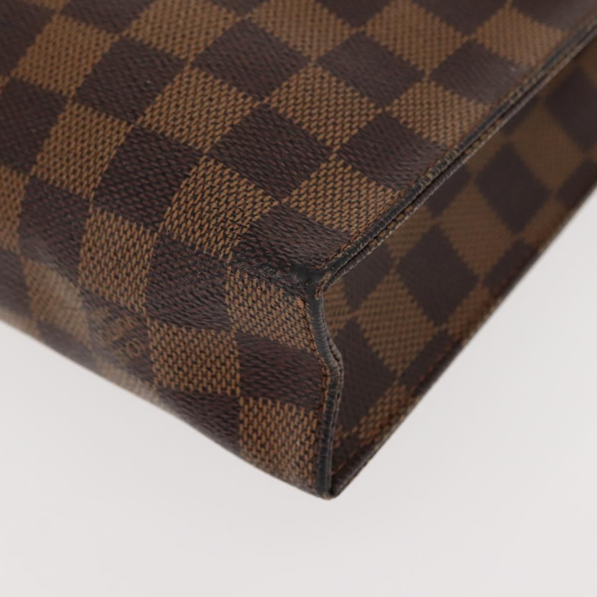 LOUIS VUITTON Damier Ebene Poche Toilette 26 Pouch N47543 LV Auth 148767
