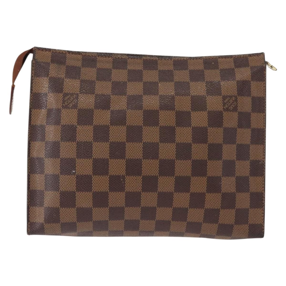 LOUIS VUITTON Damier Ebene Poche Toilette 26 Pouch N47543 LV Auth 148767