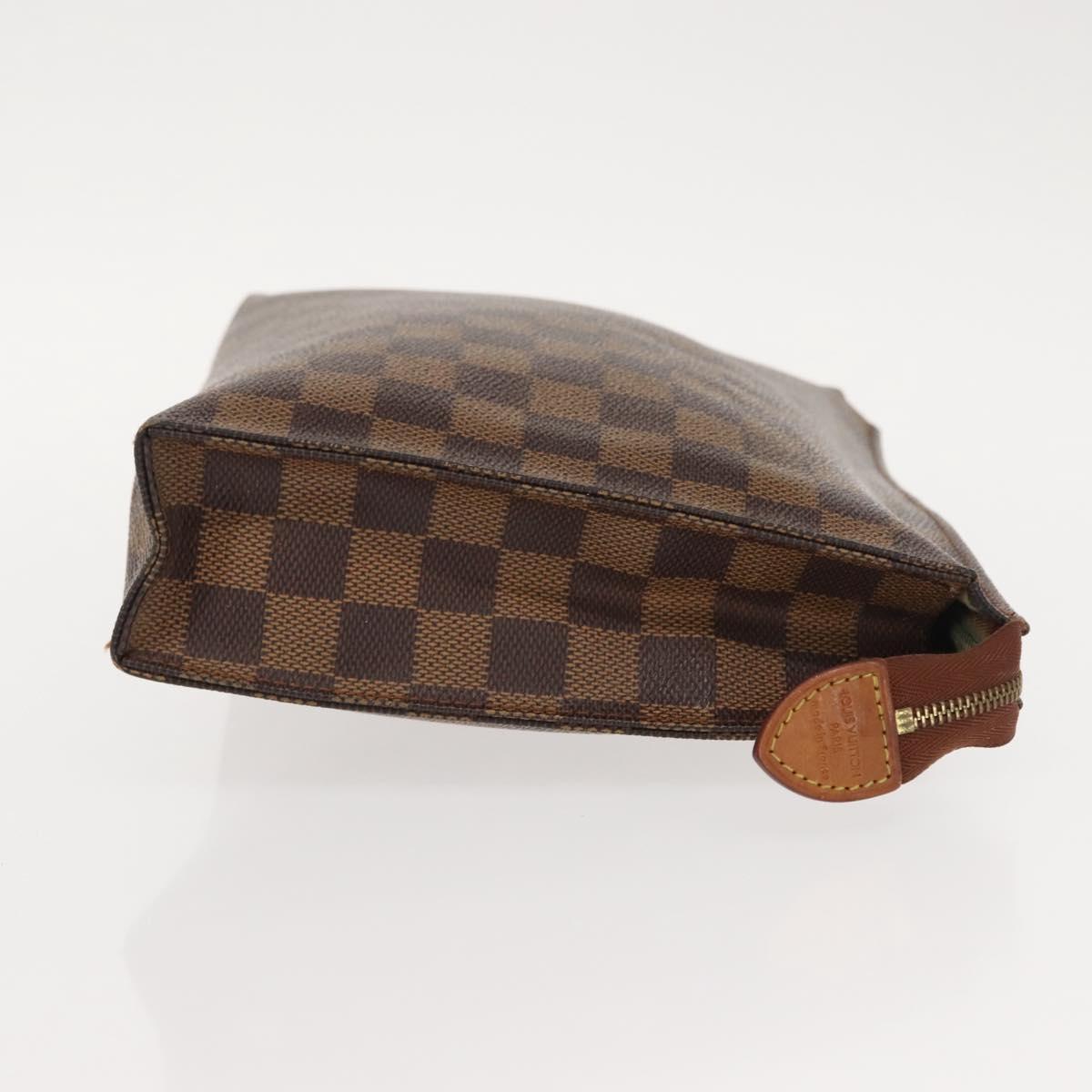 LOUIS VUITTON Damier Ebene Poche Toilette 26 Pouch N47543 LV Auth 148767