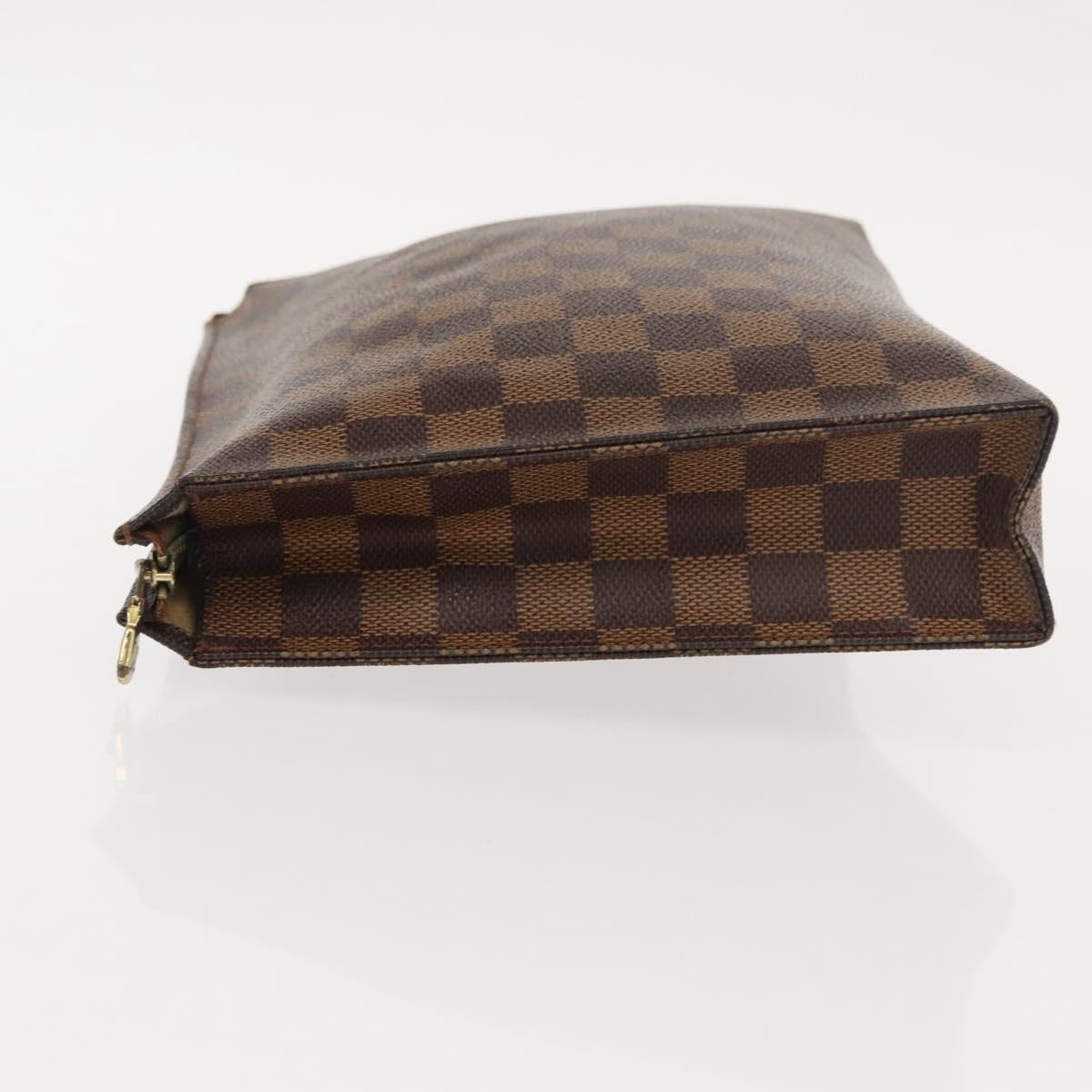 LOUIS VUITTON Damier Ebene Poche Toilette 26 Pouch N47543 LV Auth 148767