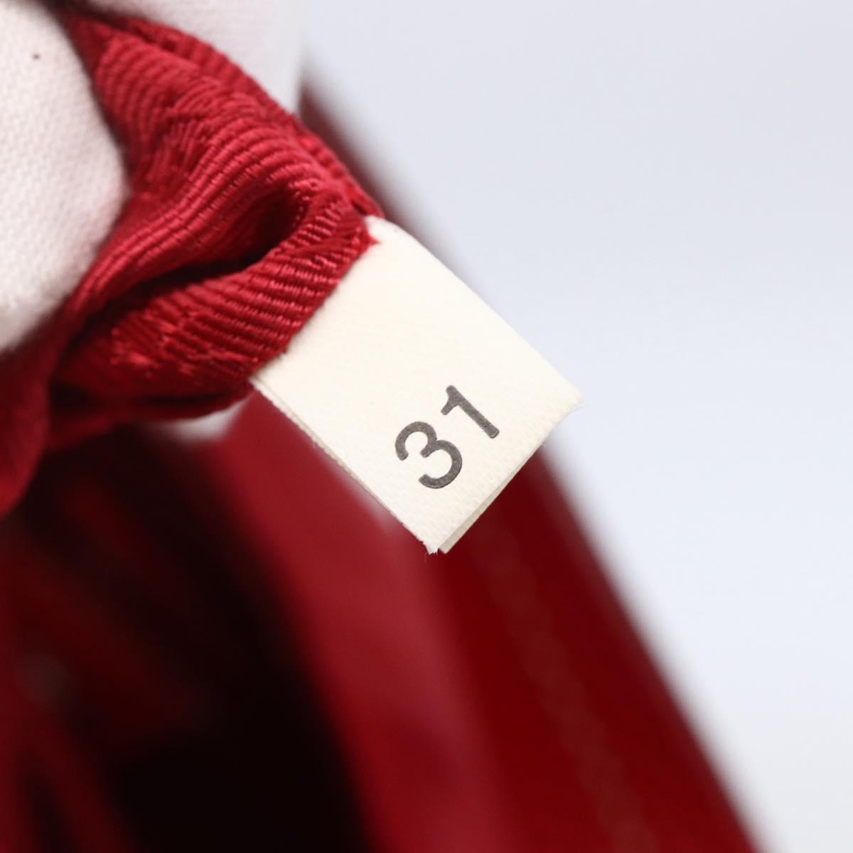 PRADA Shoulder Bag Nylon Leather Red Silver Auth 148785V