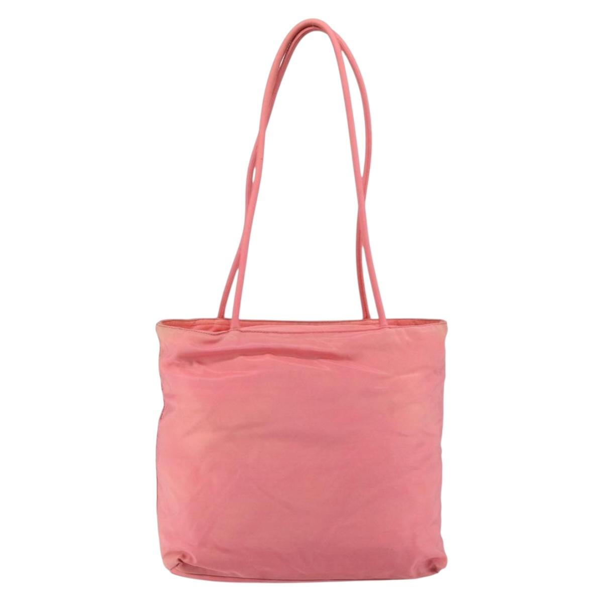 PRADA Tote Bag Nylon Pink Auth 148788