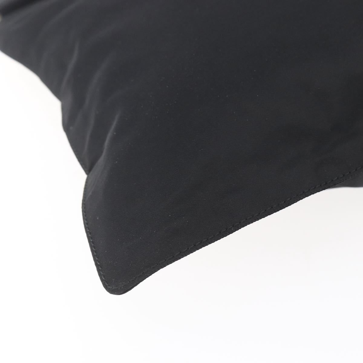 PRADA Shoulder Bag Nylon Black Silver Auth 148790