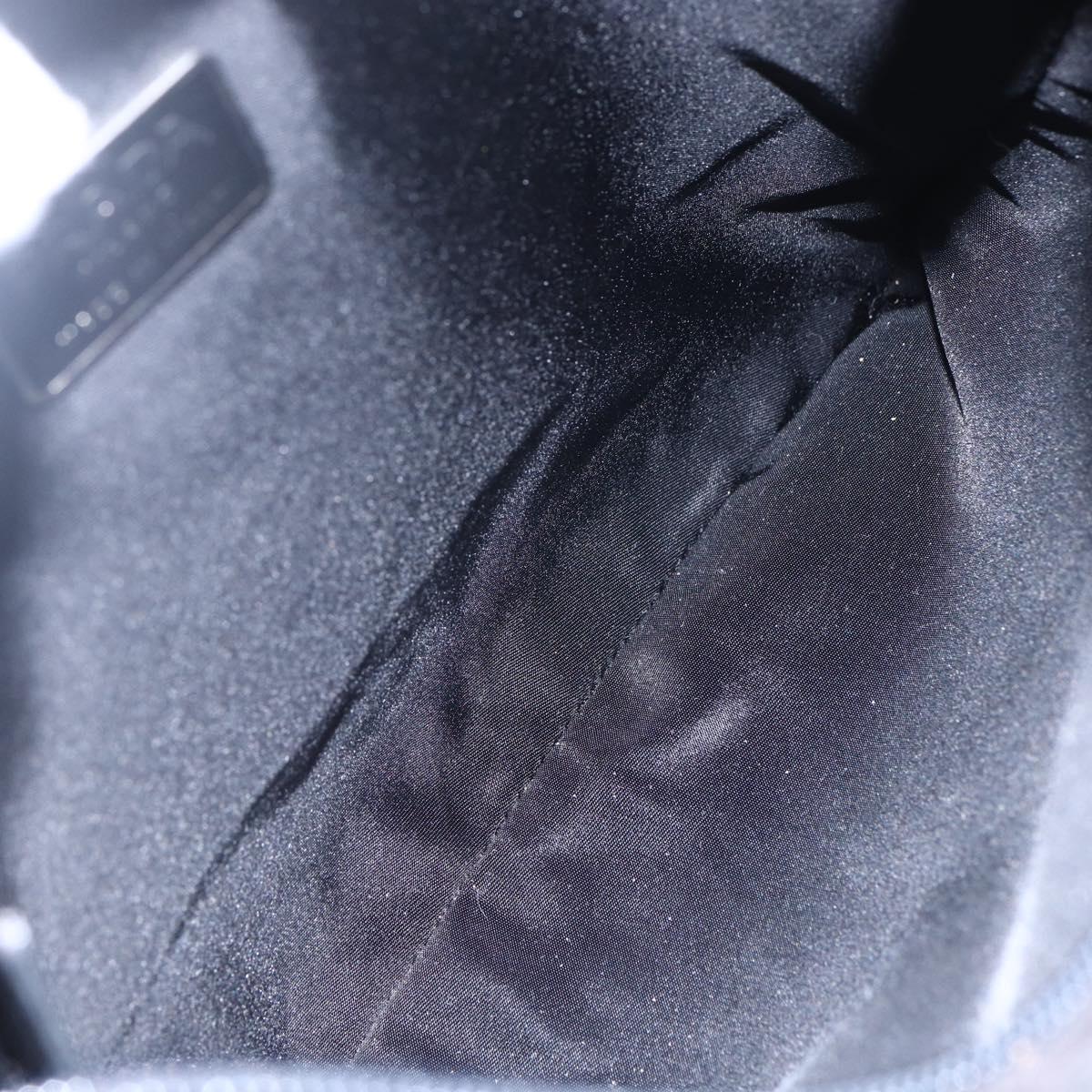 PRADA Shoulder Bag Nylon Black Silver Auth 148790