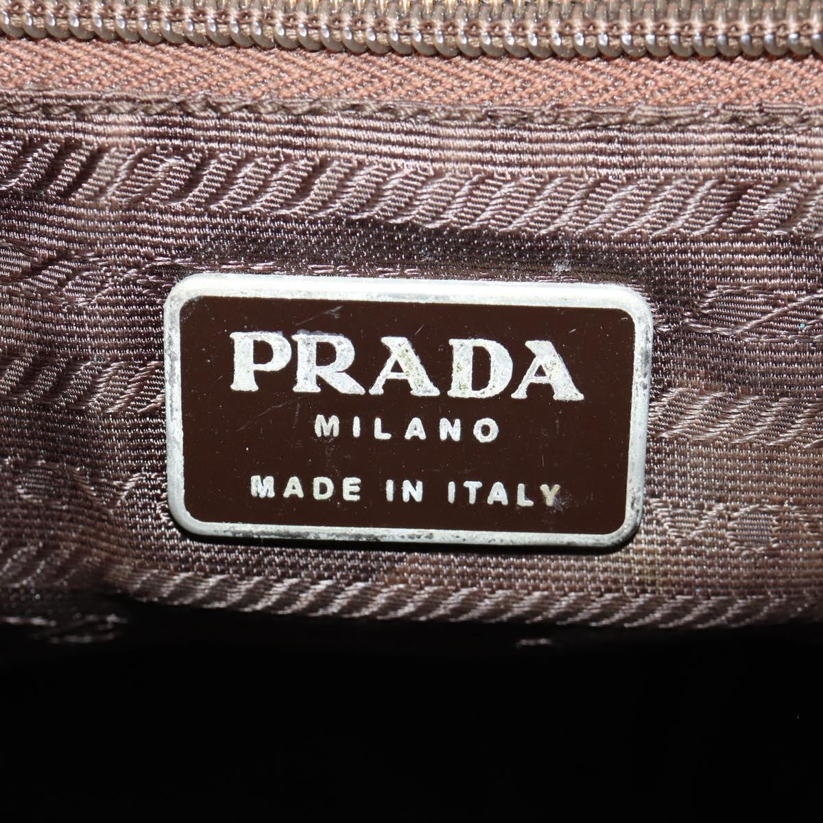 PRADA Backpack Nylon Khaki Silver Auth 148793