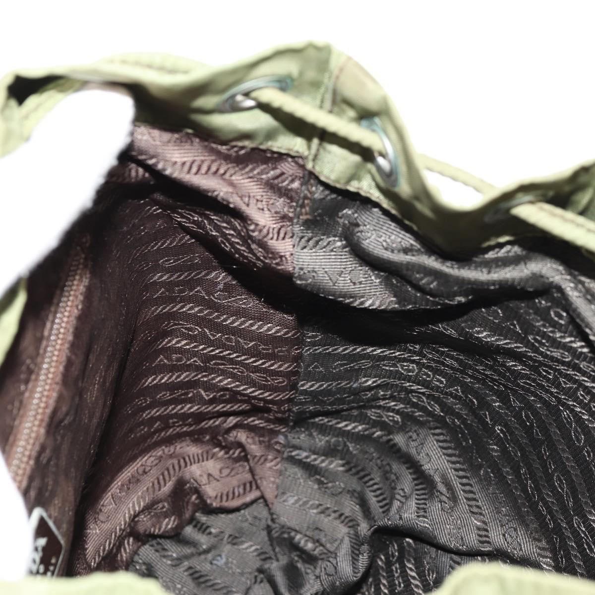 PRADA Backpack Nylon Khaki Silver Auth 148793