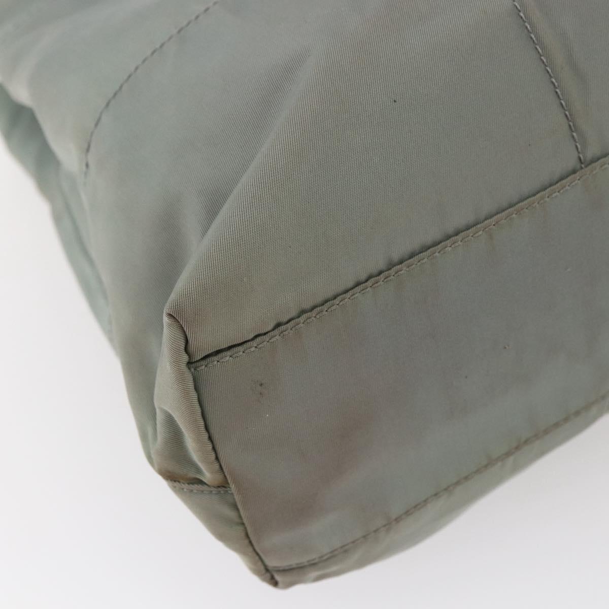 PRADA Shoulder Bag Nylon Gray Silver Auth 148795