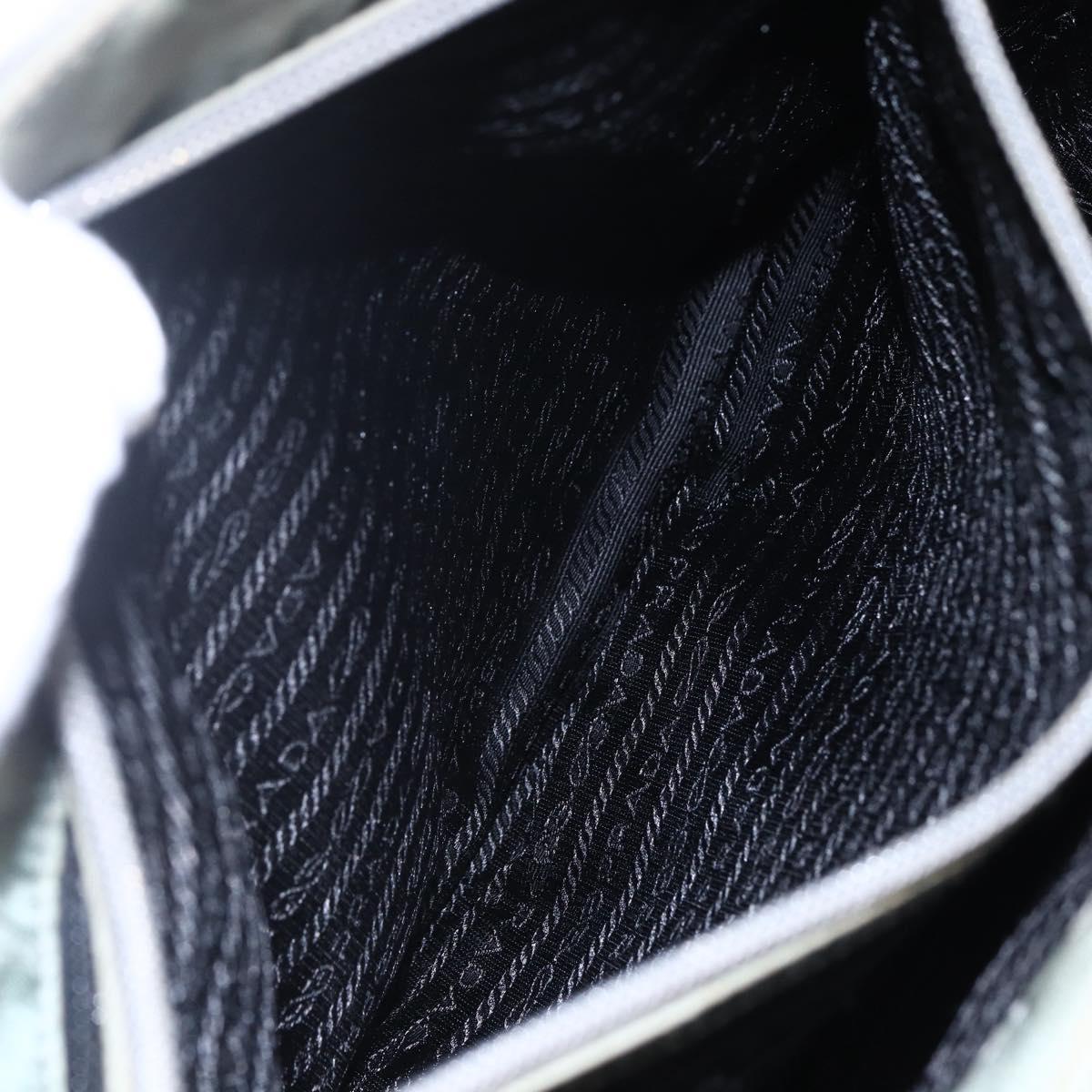 PRADA Shoulder Bag Nylon Gray Silver Auth 148795