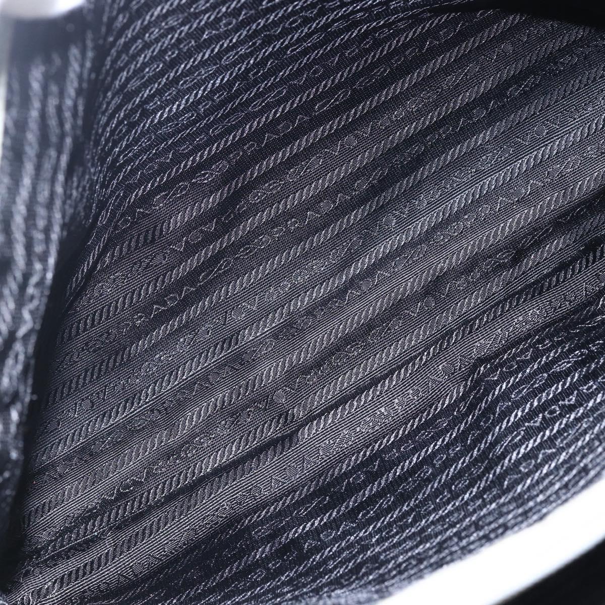 PRADA Shoulder Bag Nylon Gray Silver Auth 148795