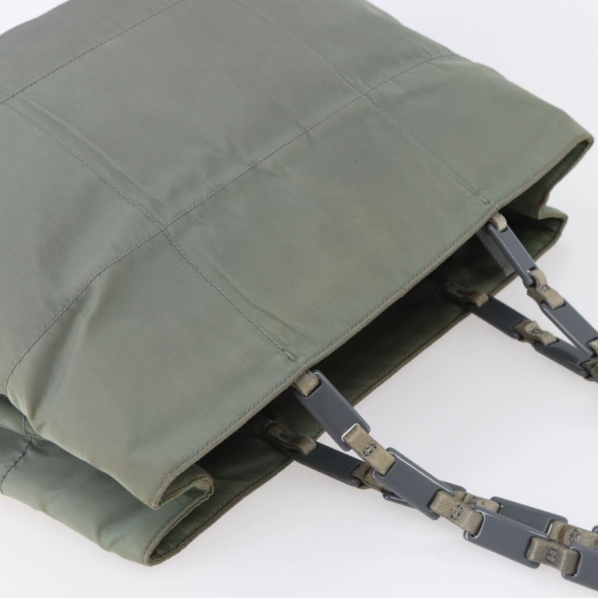 PRADA Shoulder Bag Nylon Gray Silver Auth 148795