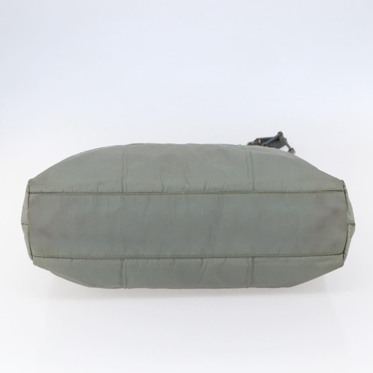 PRADA Shoulder Bag Nylon Gray Silver Auth 148795