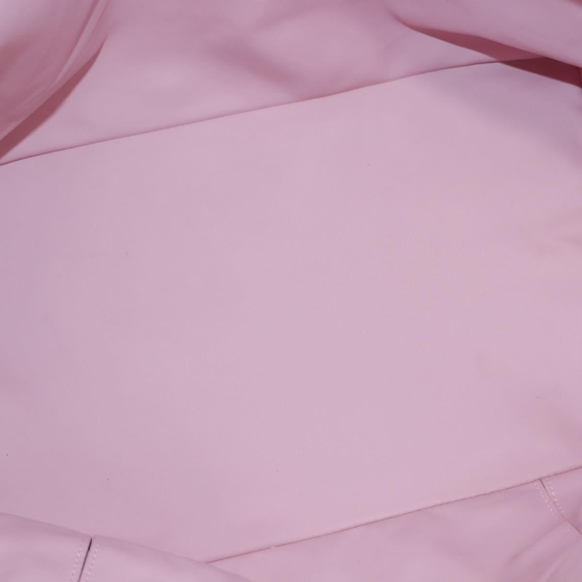 CHANEL High Summer Tote Bag Canvas Pink Silver CC Auth 148799