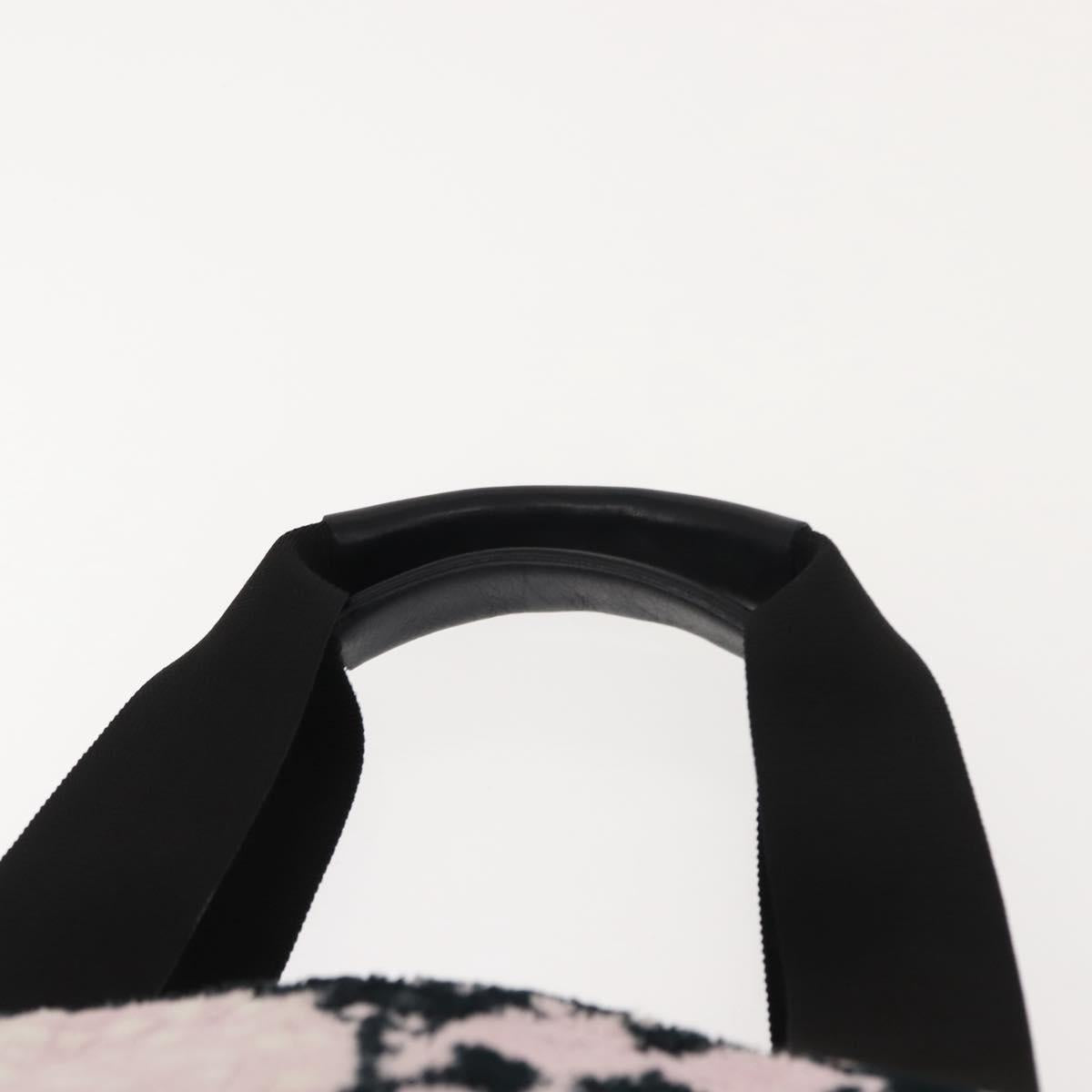 CHANEL High Summer Tote Bag Canvas Pink Silver CC Auth 148799