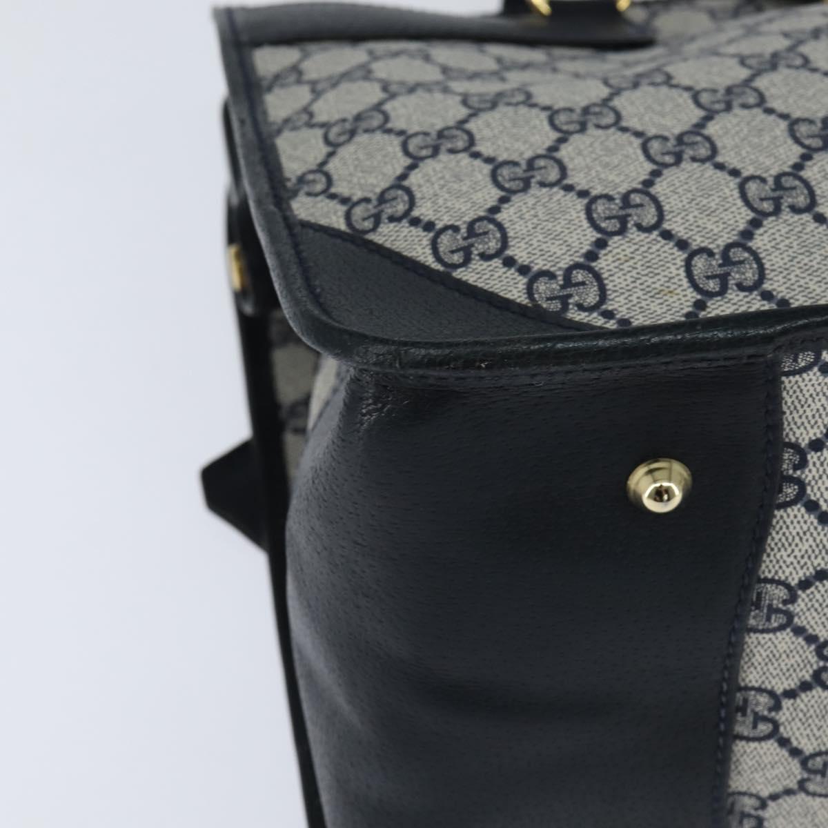 GUCCI GG Supreme Boston Bag PVC Navy Gold 24 013 3983 Auth 148800