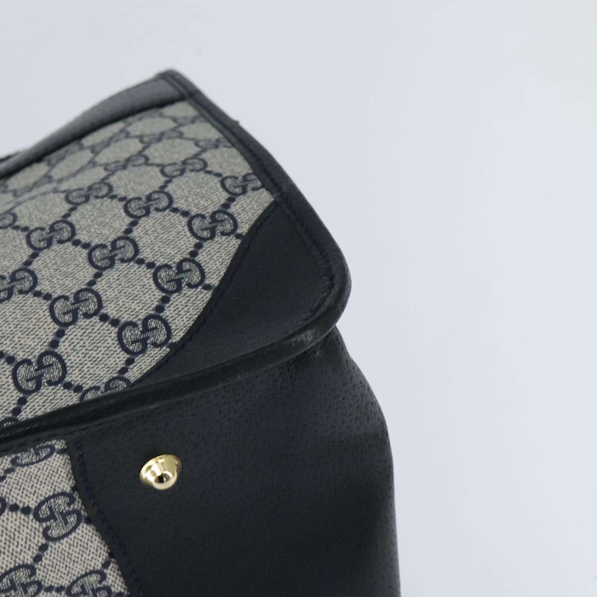 GUCCI GG Supreme Boston Bag PVC Navy Gold 24 013 3983 Auth 148800