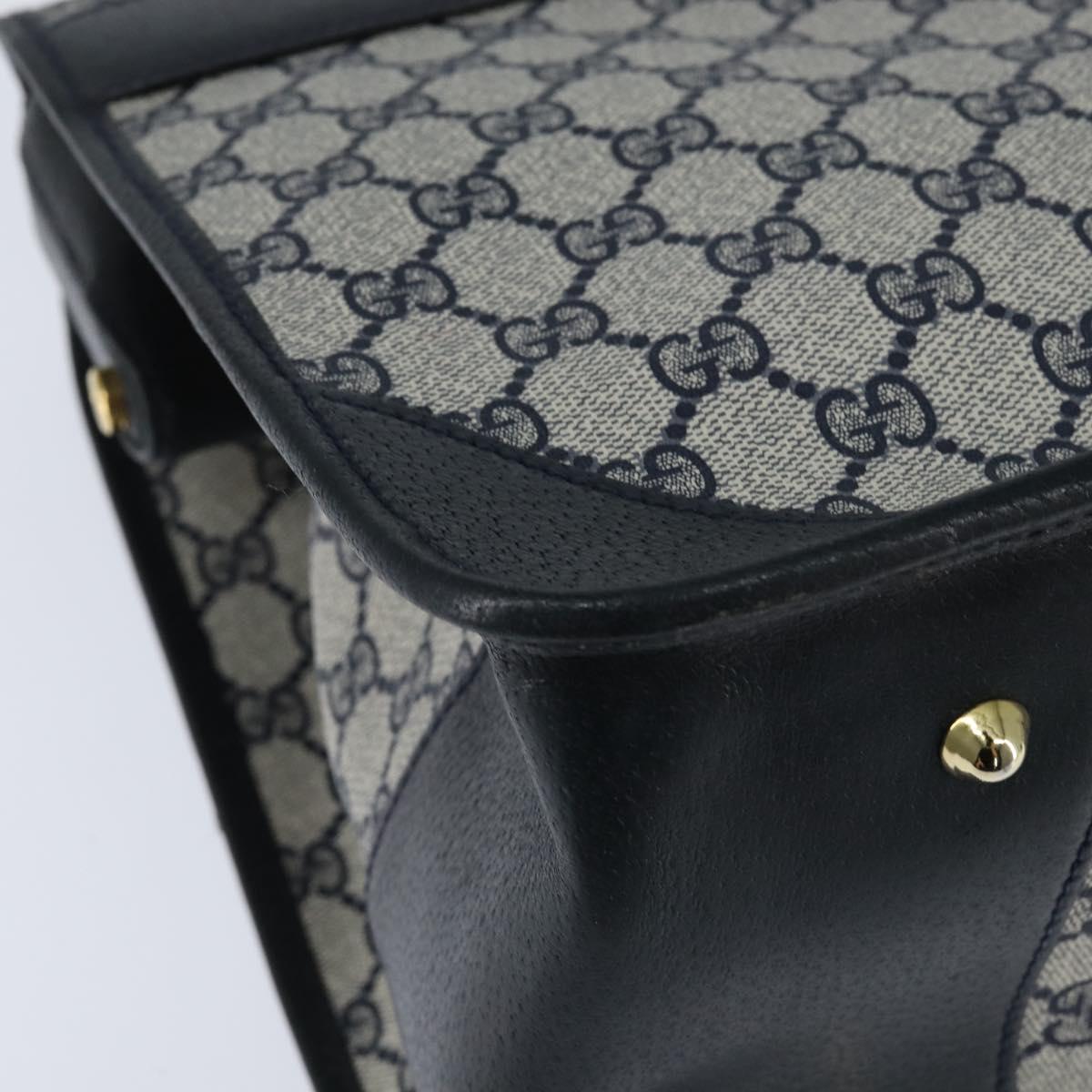 GUCCI GG Supreme Boston Bag PVC Navy Gold 24 013 3983 Auth 148800