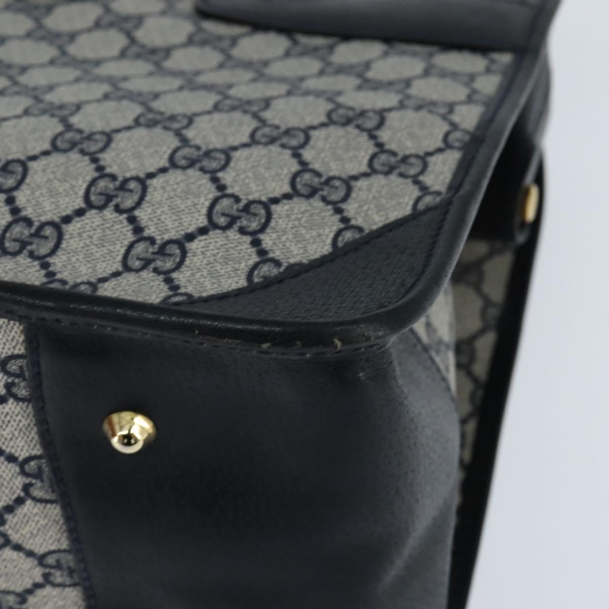 GUCCI GG Supreme Boston Bag PVC Navy Gold 24 013 3983 Auth 148800
