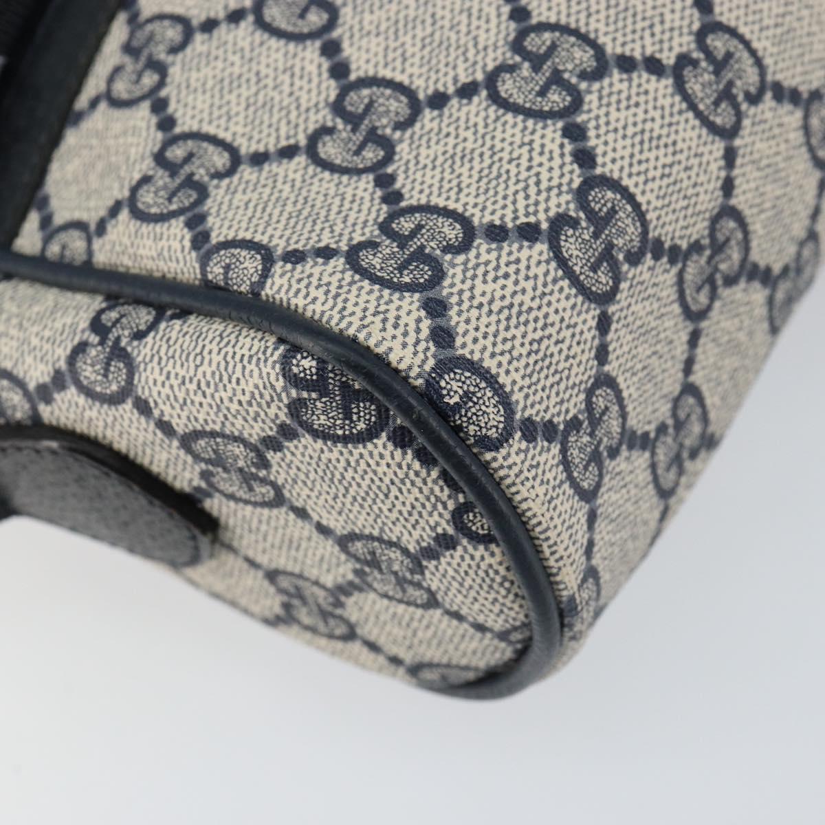 GUCCI GG Supreme Sherry Line Bag PVC Navy Gold Red 378 02 004 Auth 148802